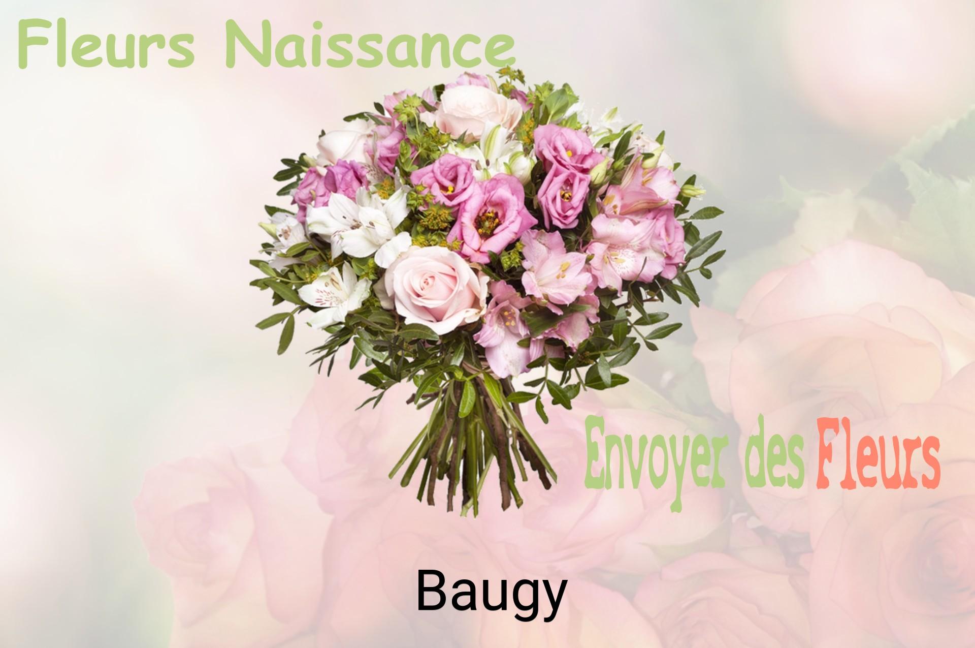Bouquet de fleurs de naissance livré à Baugy